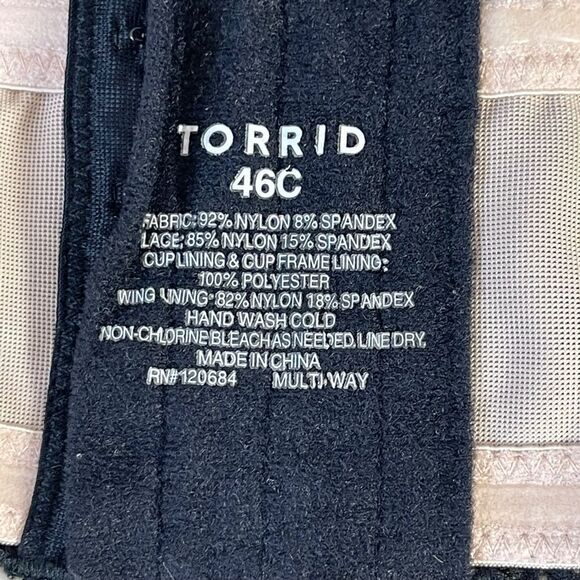 Torrid Black Lace Trim Balconette Strapless Bra STRAPS NOT INCLUDED Sz 4… - Picture 4 of 5